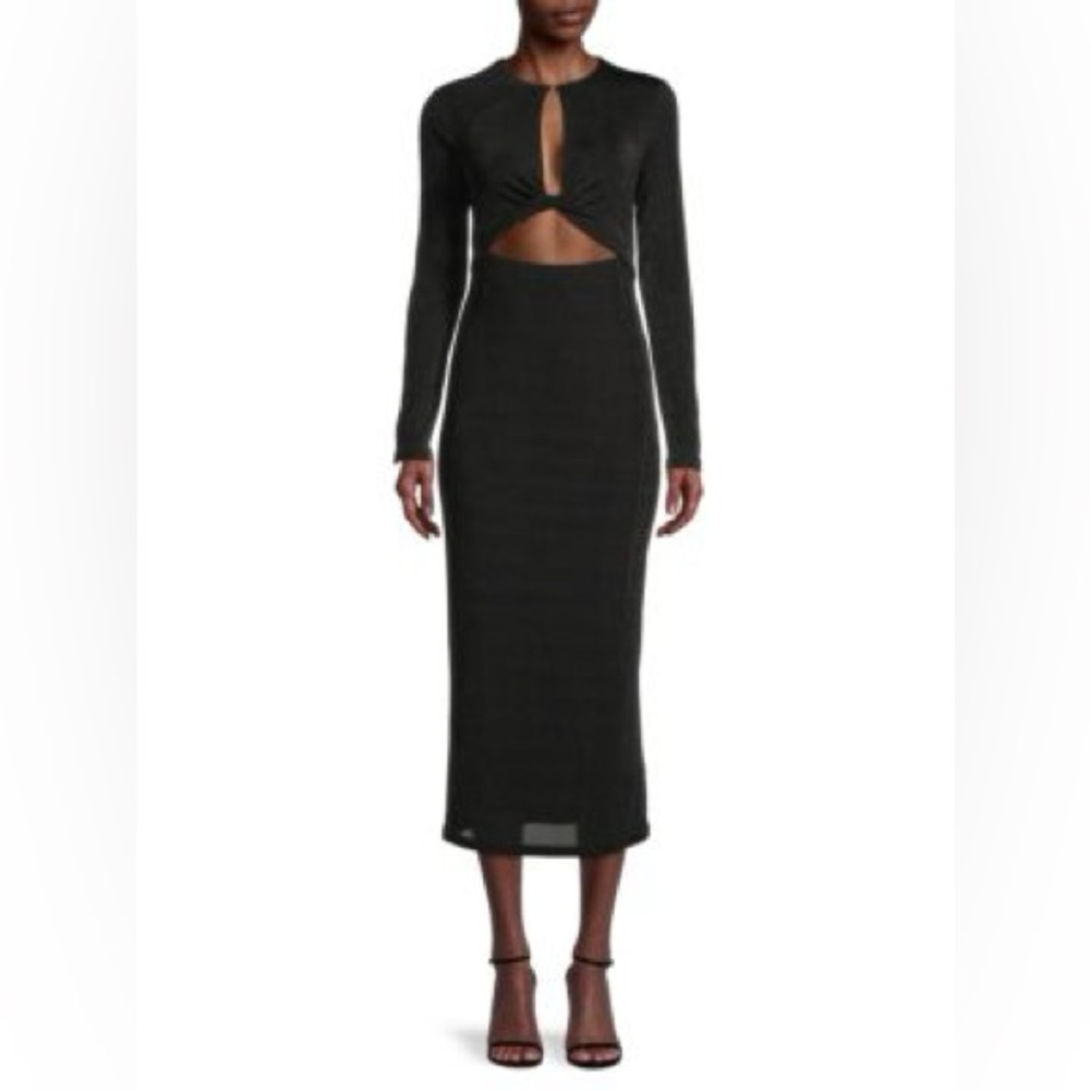 Significant Other Monza Dress, US 4, NWT, Chic Black Long Sleeve Cut-Out Dress